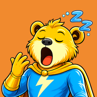 EB Bär Maskottchen gähnt