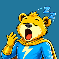 EB Bär Maskottchen gähnt