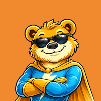 EB Bär Maskottchen mit cooler Sonnenbrille