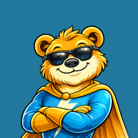 EB Bär Maskottchen mit cooler Sonnenbrille