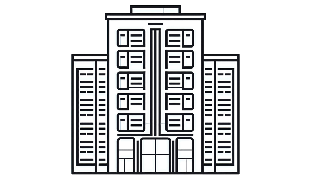 Firmengebäude Layered